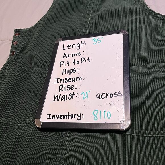 Karen Scott Hunter Green Corduroy Sleeveless Jumper Overall Dress Womens Size M - Picture 8 of 8